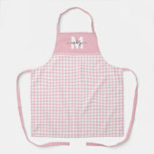 Roze Gingham Met Naam Op Maat Schort (Voorkant)