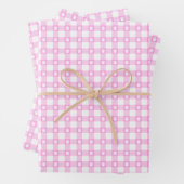 Roze gingham met verfdrukken Verpakkingspapier Inpakpapier Vel (In situ)