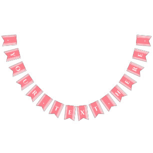 Roze Gingham Monogram Picnic Bunting Banner