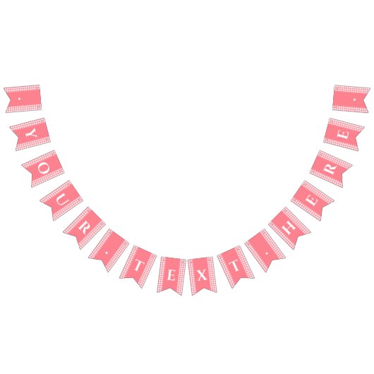 Roze Gingham Monogram Picnic Bunting Banner (Alle)