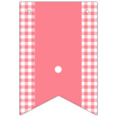 Roze Gingham Monogram Picnic Bunting Banner (Eerste vlag)