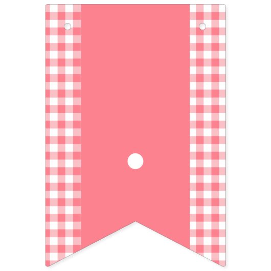 Roze Gingham Monogram Picnic Bunting Banner (Eerste vlag)