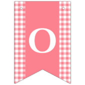 Roze Gingham Monogram Picnic Bunting Banner (Derde vlag)