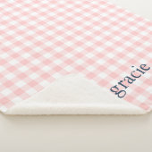 Roze Gingham Monogram Sherpa Deken (3/4)