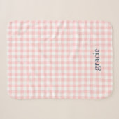 Roze Gingham Monogram Sherpa Deken (Voorkant (horizontaal))