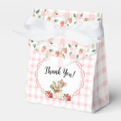 Roze Gingham Mouse Baby shower-gunst dozen Bedankdoosjes (Voorkant Zijde)