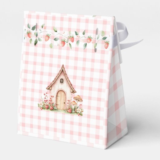 Roze Gingham Mouse Baby shower-gunst dozen Bedankdoosjes (Achterkant)