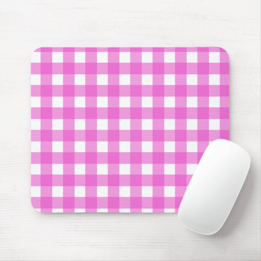 Roze gingham muismat (Met muis)