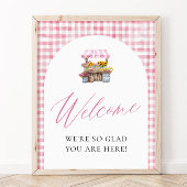 Roze Gingham Net Van De Markt Welkomstbord Poster
