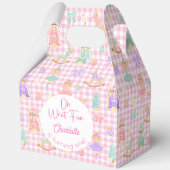 Roze Gingham Notenkraker Favor Doos Bedankdoosjes (Voorkant)