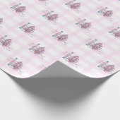 Roze Gingham Notenkraker Kerst Wrapping Papier (Hoek)