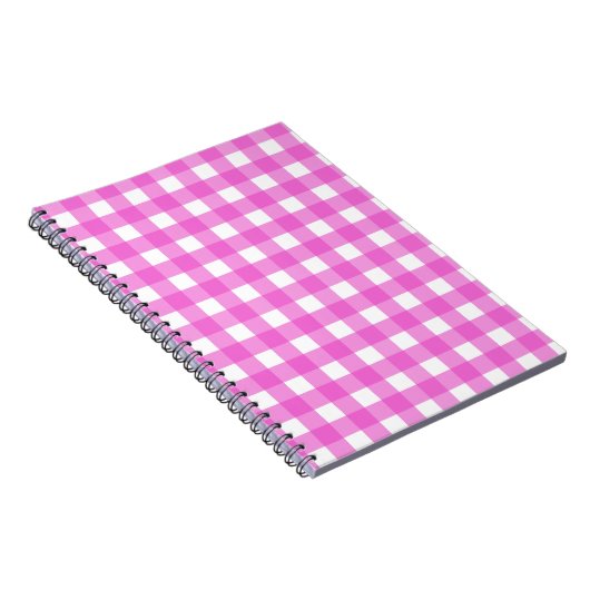 Roze gingham notitieboek (Rechterzijde)