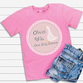 Roze Gingham One Silly Goose Meisjes Verjaardagsfe
