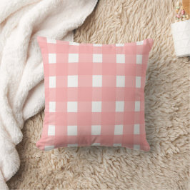Roze Gingham-ontwerp Kussen