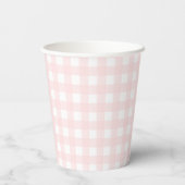 Roze Gingham Paper cup Papieren Bekers (Achterkant)