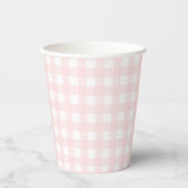 Roze Gingham Paper cup Papieren Bekers (Voorkant)