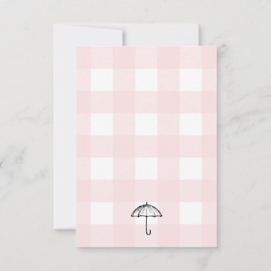 Roze Gingham Paraplu Boeken Verzoek Insteekkaart Kaart (Achterkant)