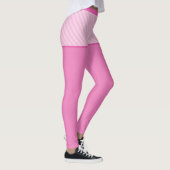Roze  Gingham Patroon Aangepast Monogram Leggings (Rechts)