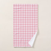 Roze Gingham Patroon Meisjesachtig Geruit Geruit Bad Handdoek (Handdoek)