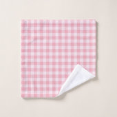 Roze Gingham Patroon Meisjesachtig Geruit Geruit Bad Handdoek (Wasdoekje)