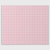 Roze Gingham Patroon Meisjesachtig Geruit Geruit Cadeaupapier (Vlak)