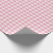 Roze Gingham Patroon Meisjesachtig Geruit Geruit Cadeaupapier (Hoek)