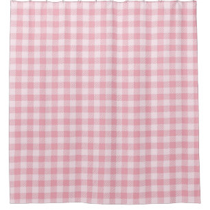 Roze Gingham Patroon Meisjesachtig Geruit Geruit Douchegordijn
