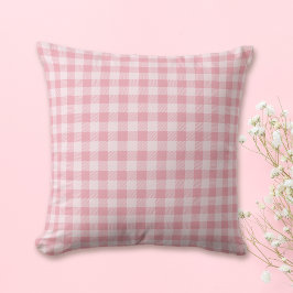 Roze Gingham Patroon Meisjesachtig Geruit Geruit Kussen