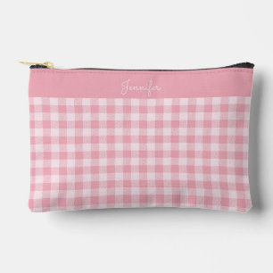 Roze Gingham Patroon Meisjesachtig Geruit Plaid Na Etui