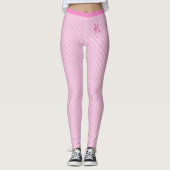 Roze  Gingham Pattern Aangepast Monogram Leggings (Voorkant)