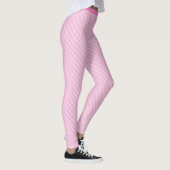 Roze  Gingham Pattern Aangepast Monogram Leggings (Rechts)