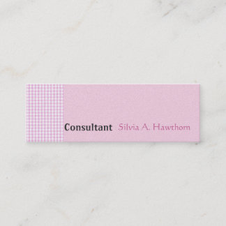 Roze Gingham Pattern Quote Space Minimal Mini Visitekaartje