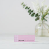 Roze Gingham Pattern Quote Space Minimal  Mini Visitekaartje (Staand voorkant)