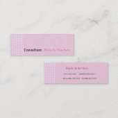 Roze Gingham Pattern Quote Space Minimal  Mini Visitekaartje (Voorkant / Achterkant)