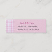 Roze Gingham Pattern Quote Space Minimal  Mini Visitekaartje (Achterkant)