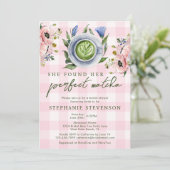 Roze Gingham Perfect Matcha Bruiloft Bridal Shower Kaart (Staand voorkant)