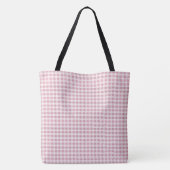Roze Gingham Persoonlijke Canvas tas (Achterkant)