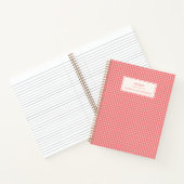 Roze Gingham Persoonlijke Recept Naam Notitieboek (Binnen)