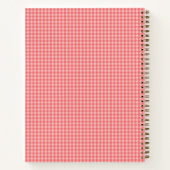 Roze Gingham Persoonlijke Recept Naam Notitieboek (Achterkant)