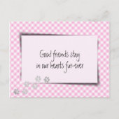Roze gingham Pet verlies van de dierenarts Briefkaart (Voorkant)