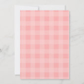 Roze Gingham Plaid BBQ Baby Couples Douche Kaart (Achterkant)
