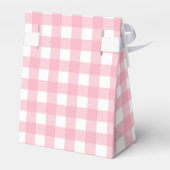 Roze Gingham Plaid Feest Favor Doos Bedankdoosjes (Achterkant)