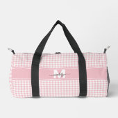 Roze Gingham Plaid Monogram Plunjezak (Voorkant)
