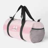 Roze Gingham Plaid Monogram Plunjezak (Rechterhoek)