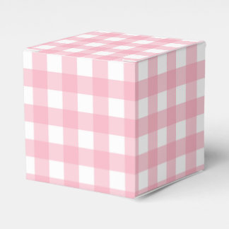Roze Gingham Plaid Party Favor Doos Bedankdoosjes