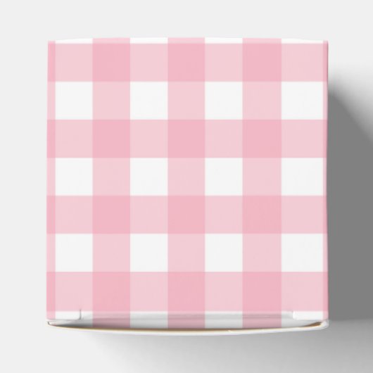 Roze Gingham Plaid Party Favor Doos Bedankdoosjes (Bovenkant)