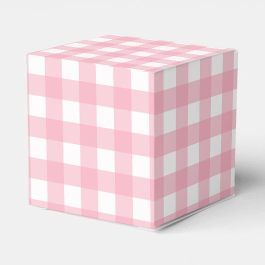 Roze Gingham Plaid Party Favor Doos Bedankdoosjes (Achterkant)
