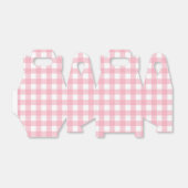 Roze Gingham Plaid Piramidevormige Party Favor Doo Bedankdoosjes (Uitgevouwen)