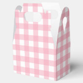 Roze Gingham Plaid Piramidevormige Party Favor Doo Bedankdoosjes (Geopend)