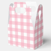 Roze Gingham Plaid Puntzakje Bedankdoosjes (Geopend)